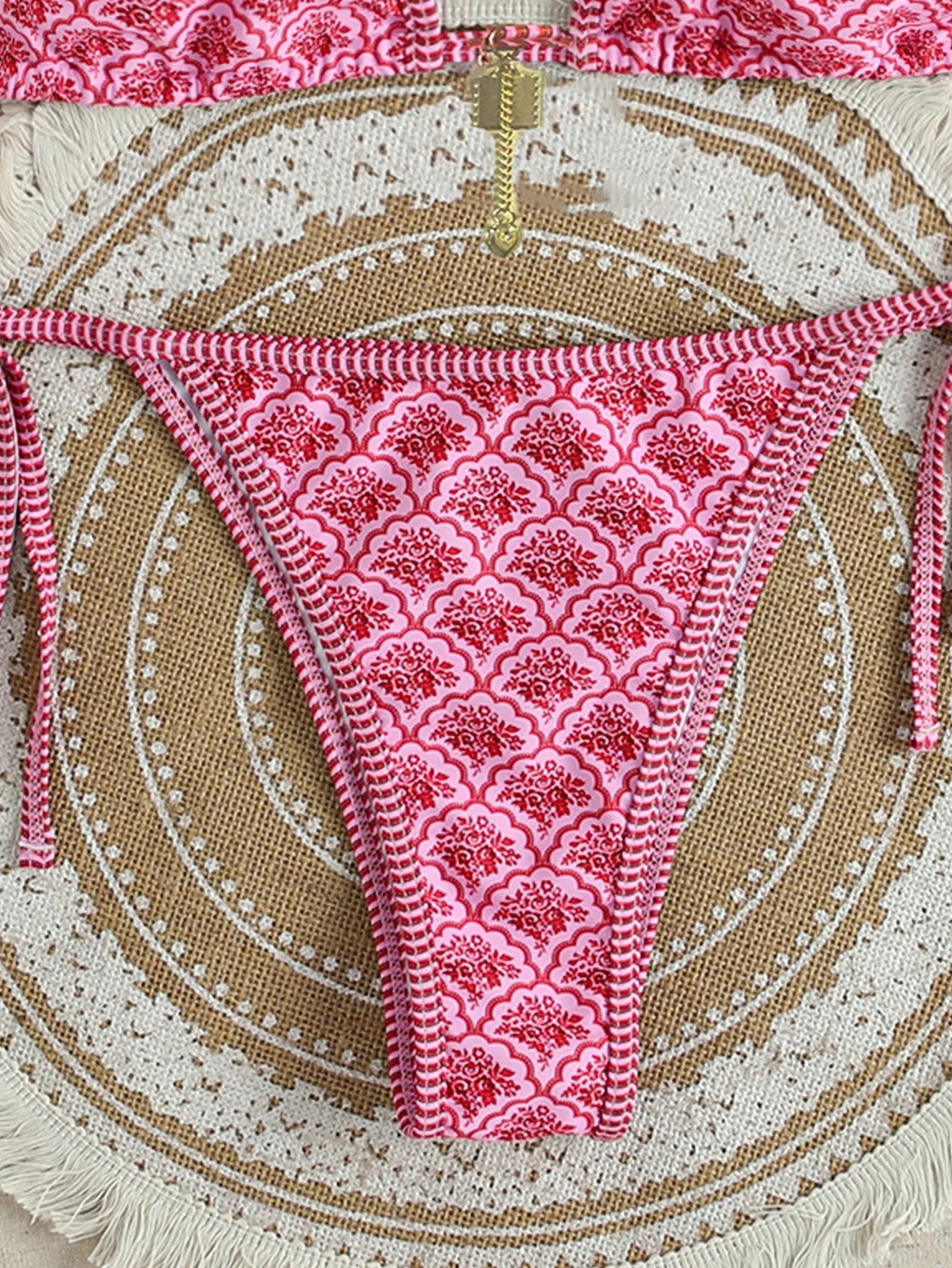 Nuovo Set Bikini Triangolo 2026 - Costume da Bagno Push-Up con Stampa Floreale e Slip Brasiliano