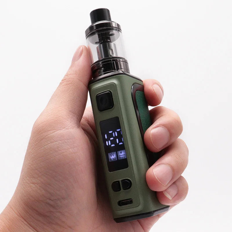 Kit sigaretta elettronica Vaporizzatore 120W Box Mod con serbatoio pod da 2,5 ml Atomizzatore Batteria incorporata 1800mAh Schermo OLED Fumo E5 Vape