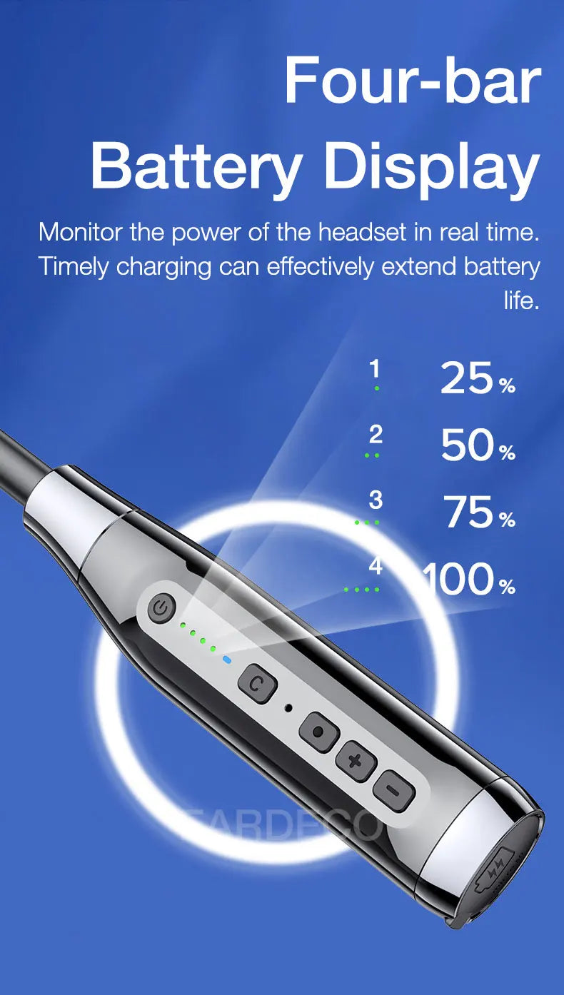 EARDECO 100 ore Endurance cuffie Wireless Bass In-ear Bluetooth cuffie auricolari musica Sport auricolare con microfono Stereo