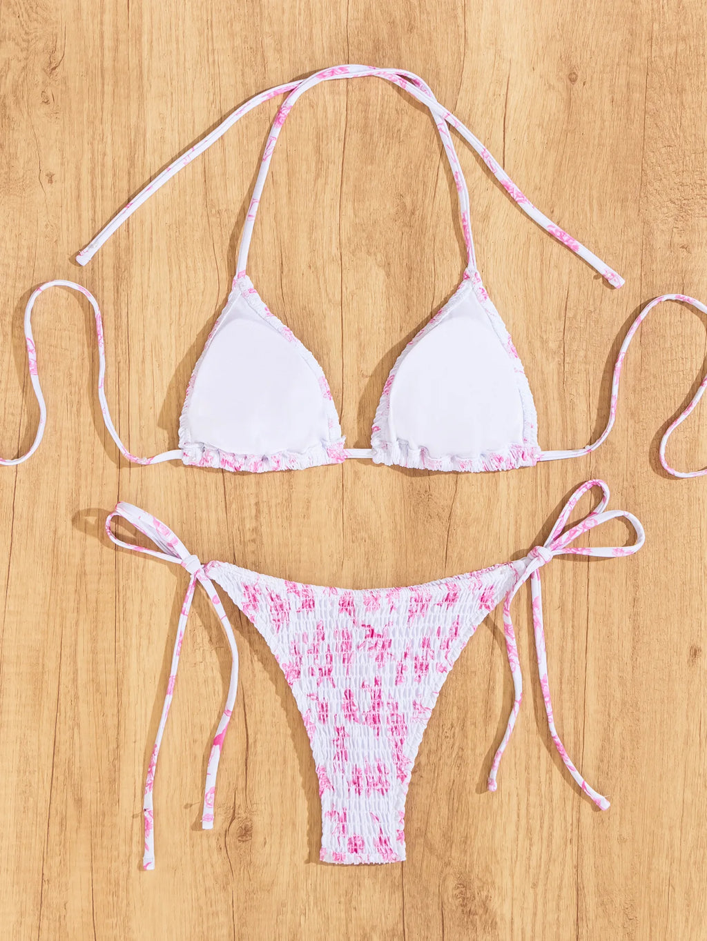 Nuovo Set Bikini Triangolo 2026 - Costume da Bagno Push-Up con Stampa Floreale e Slip Brasiliano
