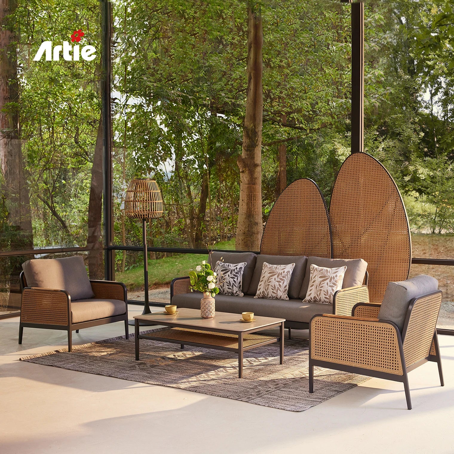 Mobili da salotto moderni Set da salotto per esterni Divano da giardino Mobili da giardino in rattan Set di divani da esterno