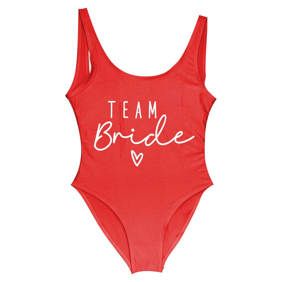 Costume da Bagno Intero Bianco S-3XL per Addio al Nubilato, Costume da Bagno da Donna per Festa Nuziale, Abbigliamento da Spiaggia e Piscina