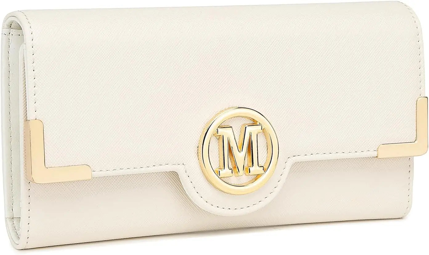 Portafoglio lungo da donna Miss Lulu con cerniera custodia per telefono con porta chiavi a ventaglio in pelle PU
