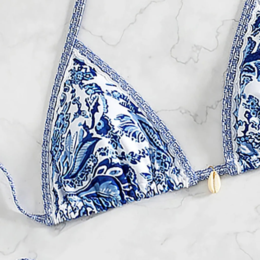 Nuovo Set Bikini Triangolo 2026 - Costume da Bagno Push-Up con Stampa Floreale e Slip Brasiliano