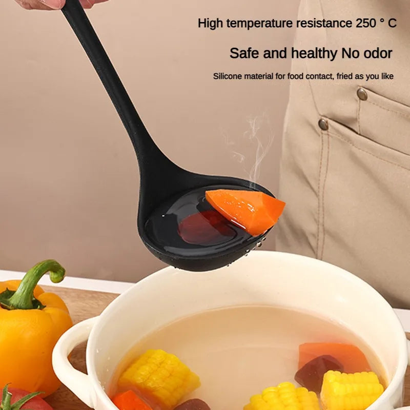 Set di utensili da cucina in silicone per uso alimentare da 1/10 pezzi, cucchiaio a fessura resistente al calore per pentole antiaderenti e pentole calde, colino multiuso