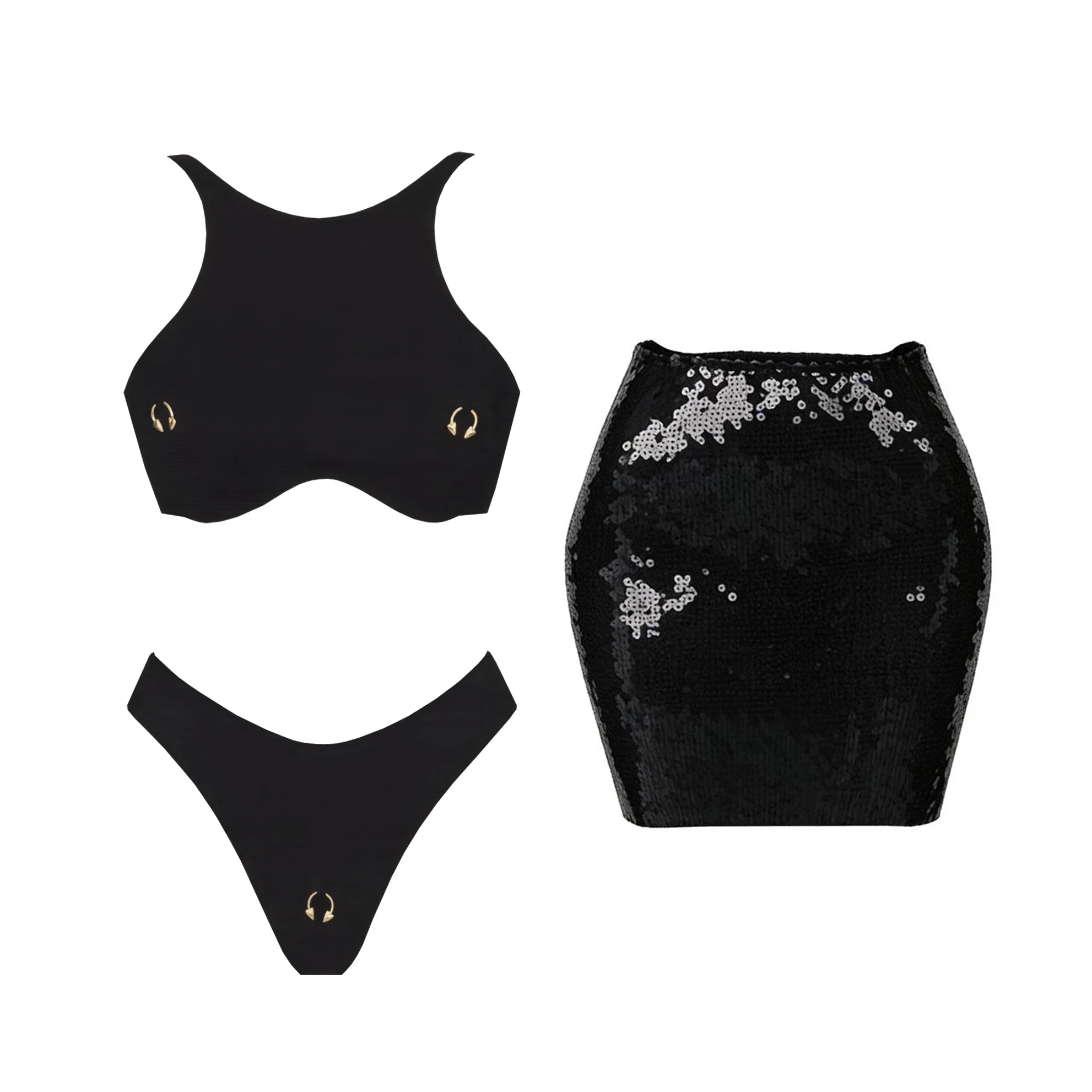 2026 2 Pezzi Costume da Bagno Intero Sexy da Donna, Monokini a Vita Alta Push-Up, Tinta Unita, Abbigliamento da Spiaggia