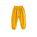 Pantaloni estivi per bambini coreani Pantaloni casual per ragazze Ragazzi in cotone e lino Tinta unita Pantaloni larghi a pieghe Pantaloni Harem a vita alta per ragazze