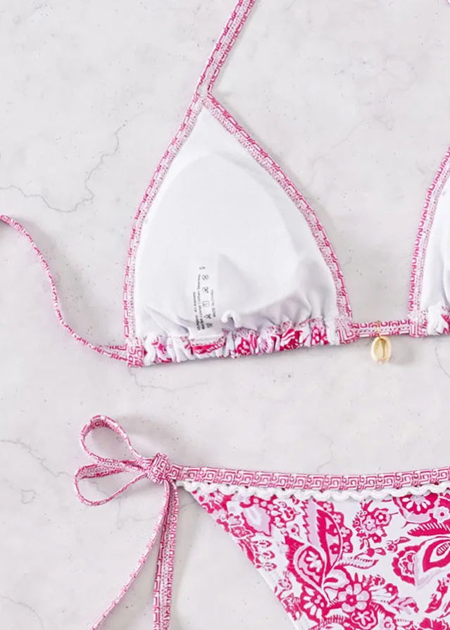 Nuovo Set Bikini Triangolo 2026 - Costume da Bagno Push-Up con Stampa Floreale e Slip Brasiliano
