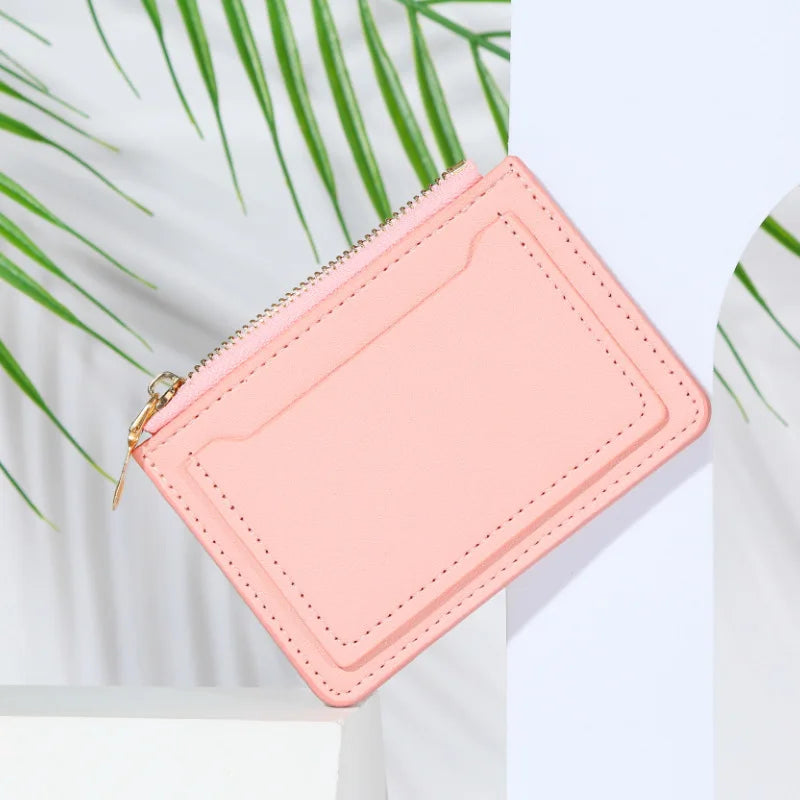 Portafogli da donna Borsa da donna in pelle PU Mini Hasp Porta carte multi-carta solida Portafogli corti Portafoglio piccolo sottile con cerniera Hasp