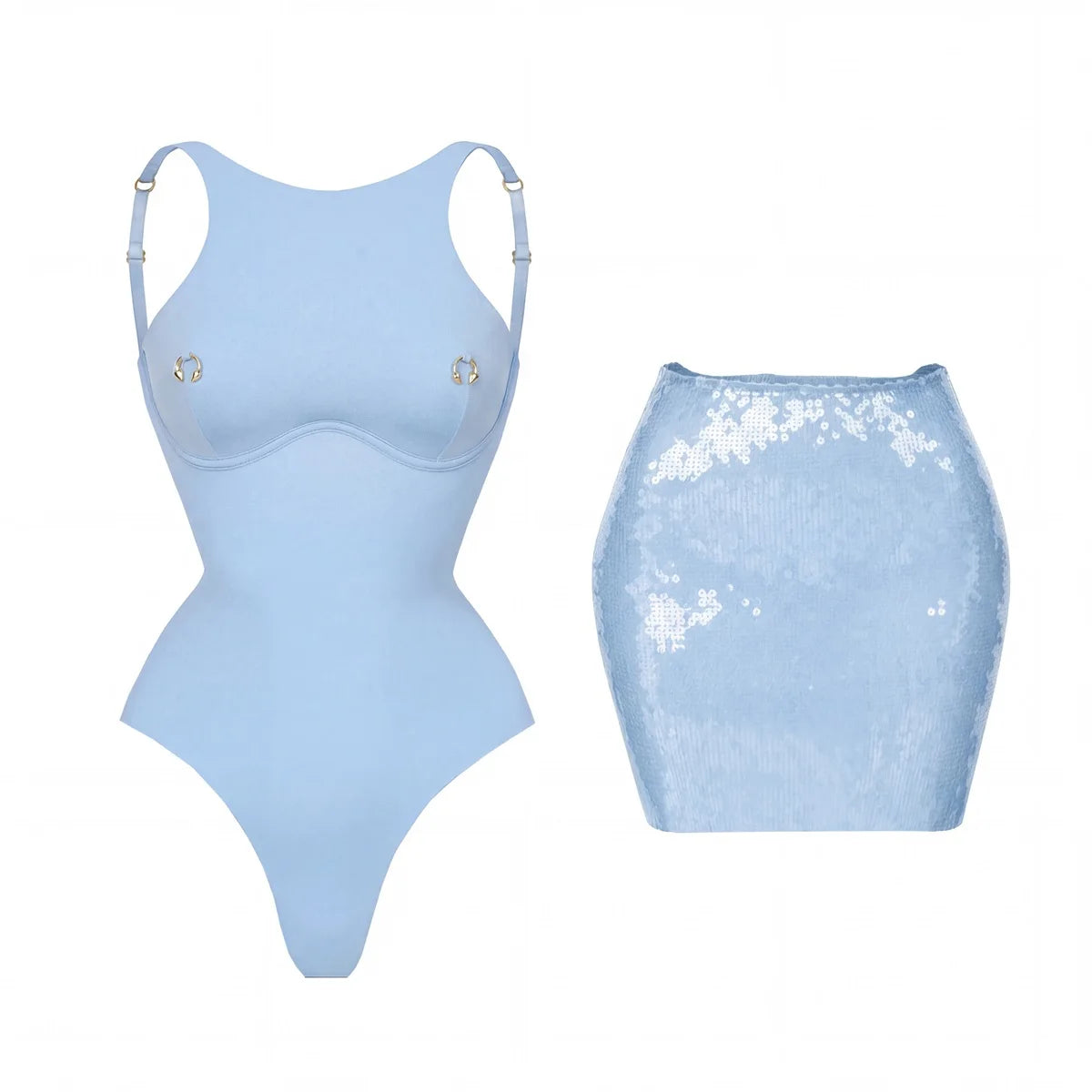 2026 2 Pezzi Costume da Bagno Intero Sexy da Donna, Monokini a Vita Alta Push-Up, Tinta Unita, Abbigliamento da Spiaggia