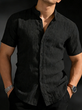 Camicia estiva da uomo di alta qualità a maniche corte - leggera e traspirante, adatta per vacanze al mare, feste in piscina