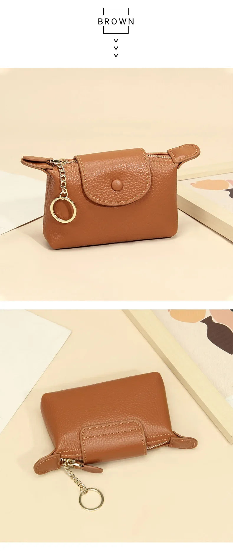 Portamonete da donna in pelle di mucca di nuova moda Porta carte creative per chiavi e rossetti Portaoggetti Portafoglio carino per donne e donne