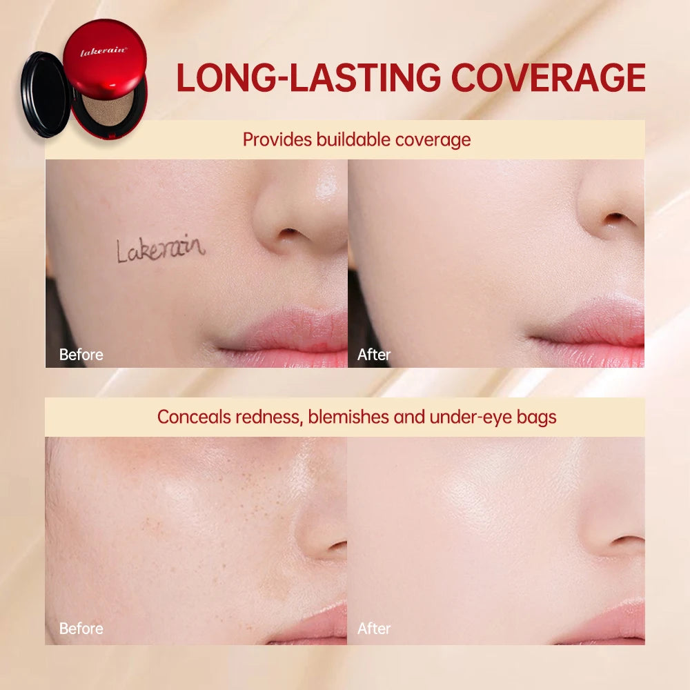 Lakerain Fondotinta per cuscino Protezione solare Impermeabile a lunga durata Illumina fondotinta Crema Base per donna Trucco Viso Cosmetici coreani