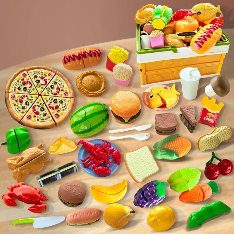 Set di giocattoli da cucina per bambini Pentole Giocattoli da cucina Frutta simulata Giocattoli da taglio Accessori da cucina per bambini Ragazze Regalo di Natale