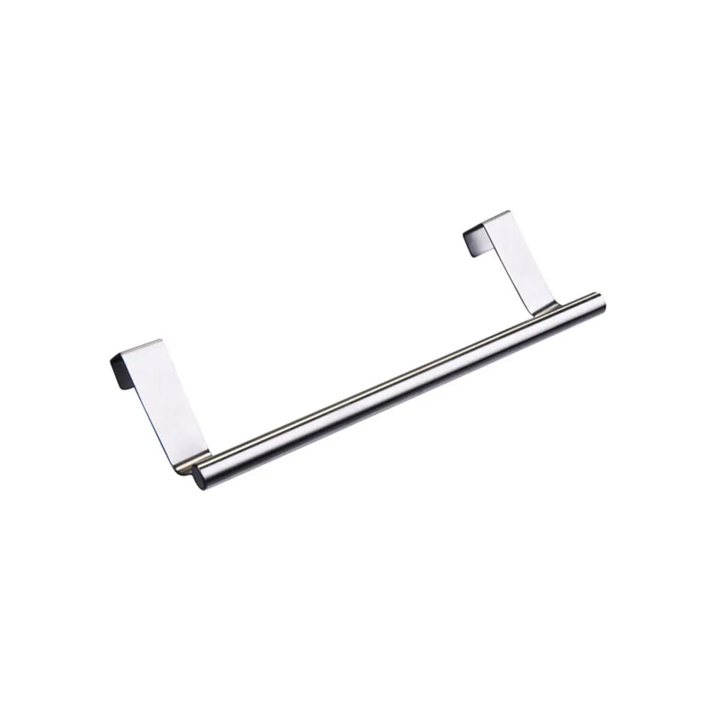 Stainless Steel Towel Hanger 1.9Cm Thick Over Door Cabinet Mount No Tools Kitchen Bathroom Dish Rack Storage Non-Absorbent