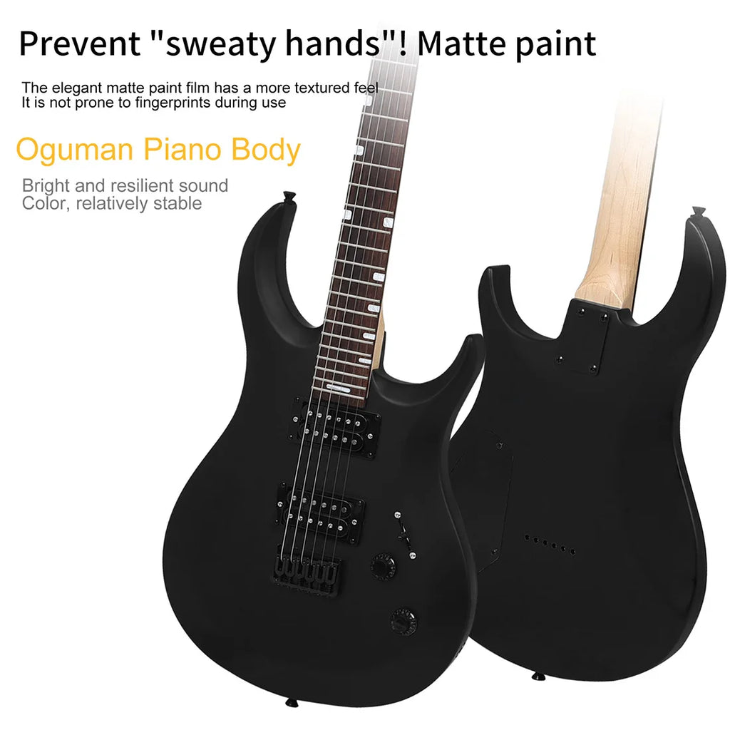 Chitarra elettrica IRIN a grandezza naturale R-370 Chitarra elettrica a 24 tasti con doppio pickup con custodia e pacchetto di accessori Pacchetto di avviamento per principianti