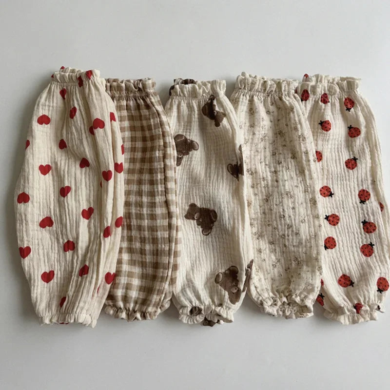 MILANCEL estate bambino pantaloni Casual 0-3T ragazze carino sottile stampa orso pantaloni floreali bambini ragazzi pantaloni larghi resistenti alle zanzare