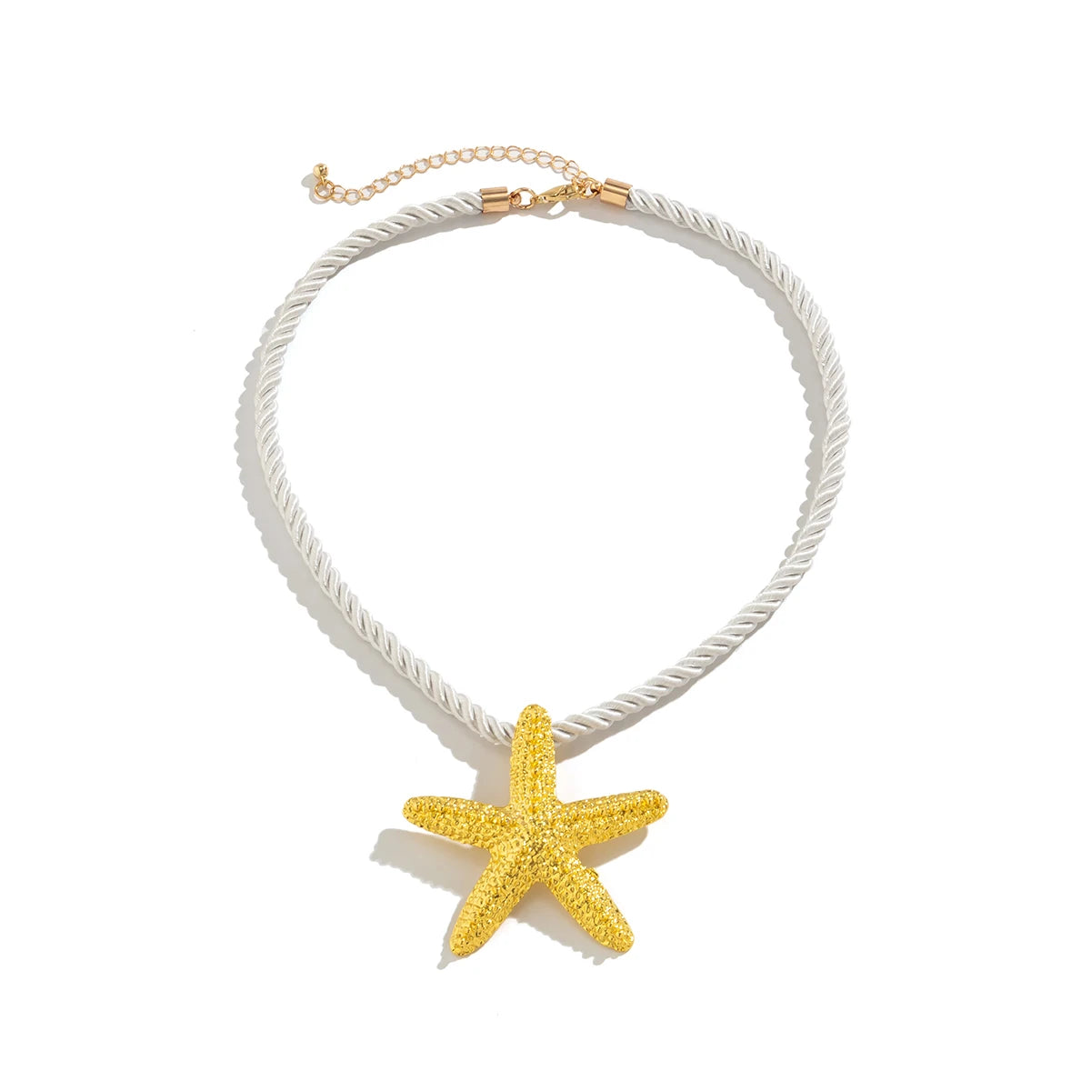 IngeSight.Z Collana con ciondolo grande stella marina esagerata per donna Collana girocollo con catena a corda spessa bianca punk Regalo di gioielli per feste