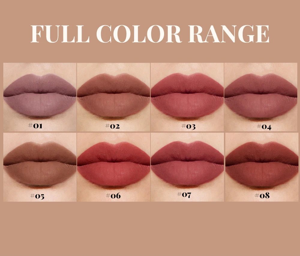 Lucidalabbra opaco in velluto velluto opaco liscio rossetto rimpolpante dimensionale facile da applicare lucidalabbra a tubo quadrato impermeabile tre