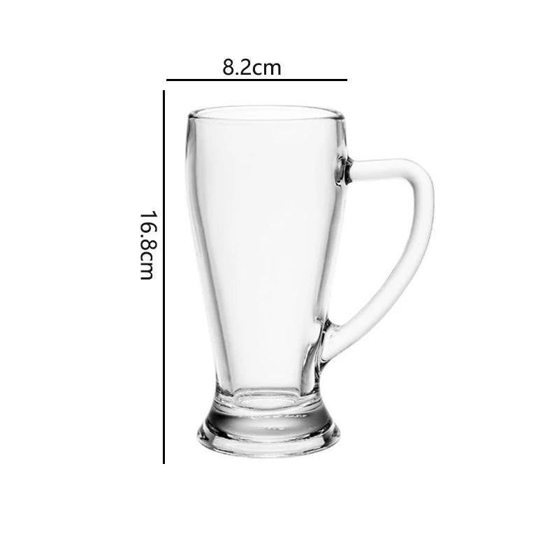 Bottiglia d'acqua trasparente in vetro da birra creativo con manico Bicchiere da birra artigianale per feste Bar Tazza per bevande Tazza per bevande fredde Bicchiere da vino per feste