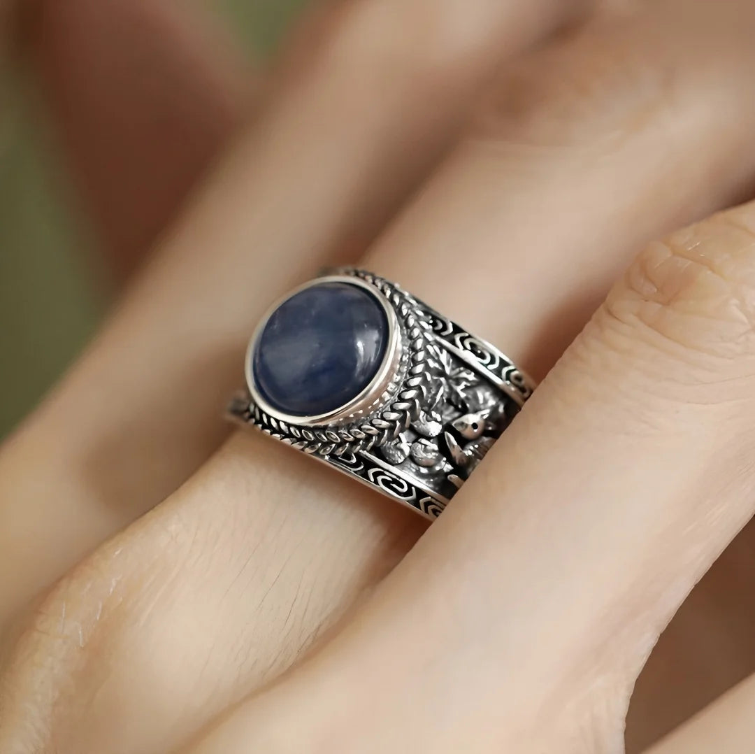 PANJBJ 925 anelli in pietra nera geometrica in argento sterling per le donne ragazza coreana semplice regolabile coppia gioielli Dropshipping