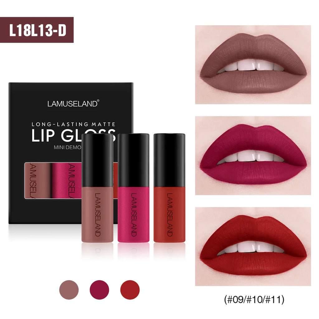 Mini 12 colori lucidalabbra liquido impermeabile antiaderente 24 ore di lunga durata velluto opaco rossetto lucidalabbra trucco cosmetico cura