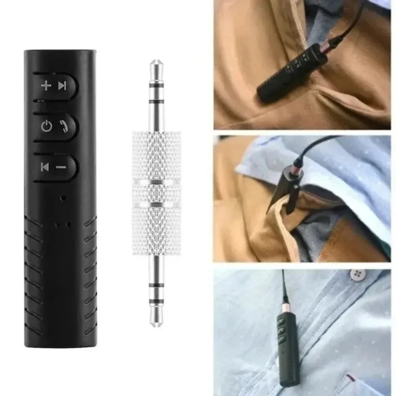 Ricevitore Bluetooth 5.0 per Auto con Jack AUX 3.5mm, Kit Audio Stereo, Trasmettitore per Altoparlanti, Adattatore Wireless con Microfono
