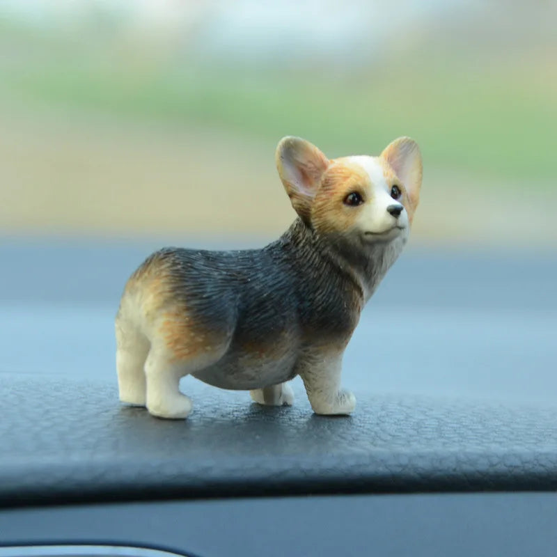 Mini Corgi Car Decoration Resin Crafts Dog Desk Decoration Decoration Simulation Cake Baking Decoration Kawaii Accessories