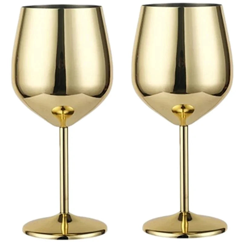 Calice per bicchiere da vino in acciaio inossidabile da 500 ml 304 color oro rosa argento oro, tazza in metallo resistente per vino rosso champagne bar party