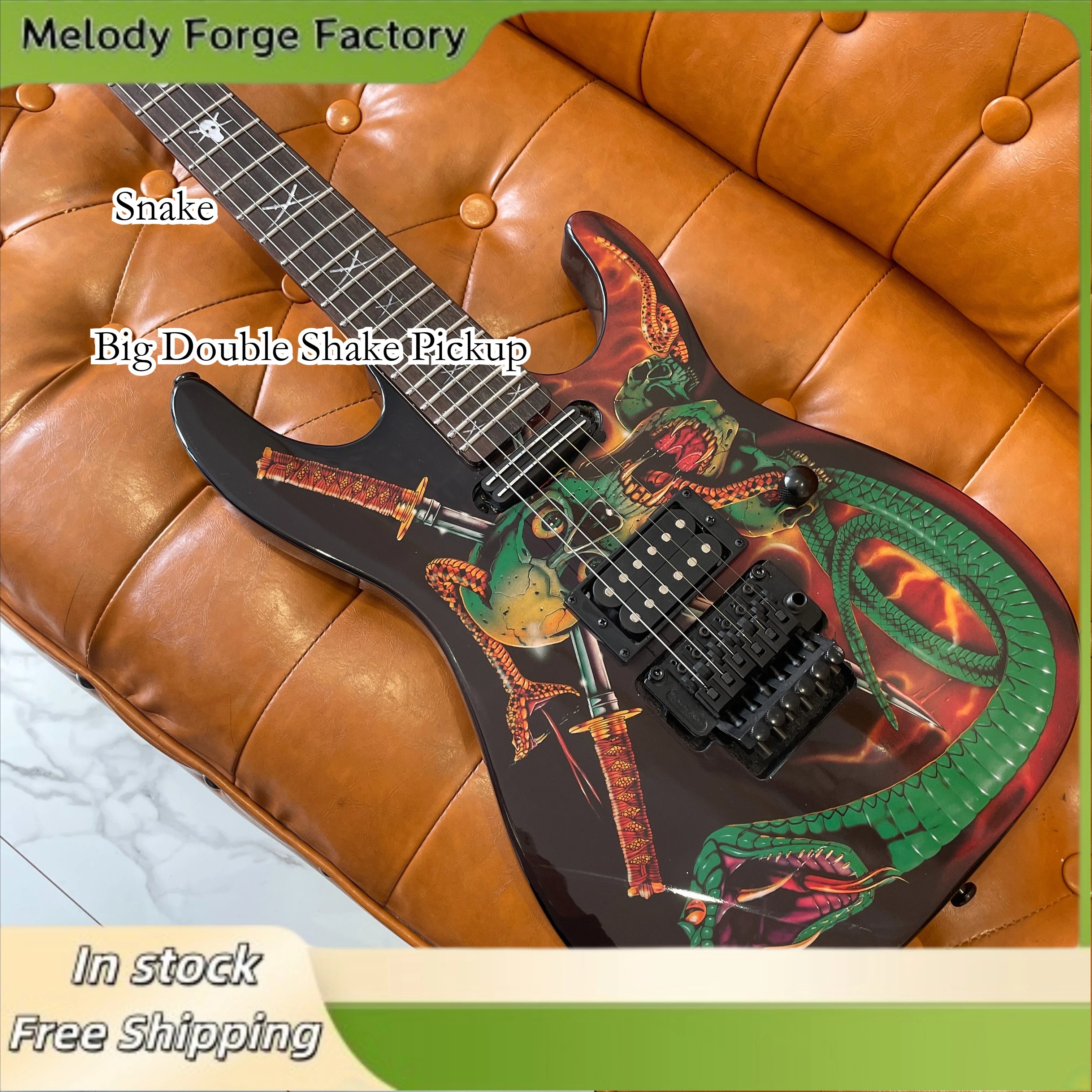 Chitarra Elettrica Green Snake ES con Doppio Pickup Shake, Nuova Offerta Speciale