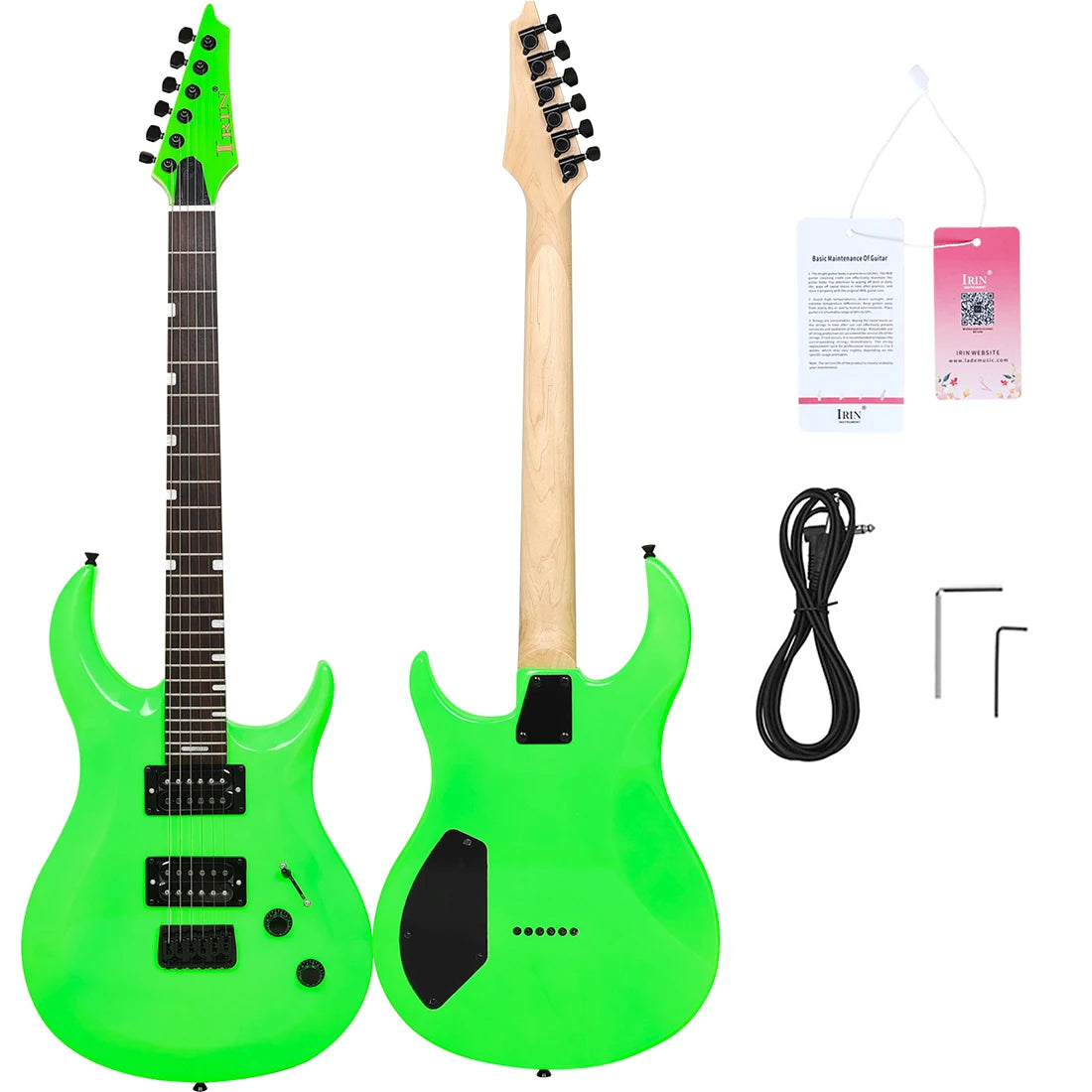 IRIN Chitarra elettrica verde 24 tasti 6 corde Doppio pickup Chitarra elettrica Principianti che suonano la chitarra con parte