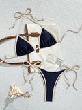 Il colore sexy a contrasto separa il micro bikini 2026 costume da bagno da donna costumi da bagno femminili mini perizoma bikini set costume da bagno a due pezzi
