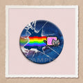 Simpatico e divertente arcobaleno gatto alieno spille con bottoni zaino abbigliamento decorazione spilla cartone animato fantascienza distintivo gioielli regali per bambini