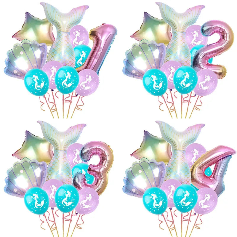 Set di stoviglie usa e getta per la decorazione della festa di compleanno della sirena piatti per la coda della sirenetta forniture per feste a sirena per ragazza decorazioni per matrimoni