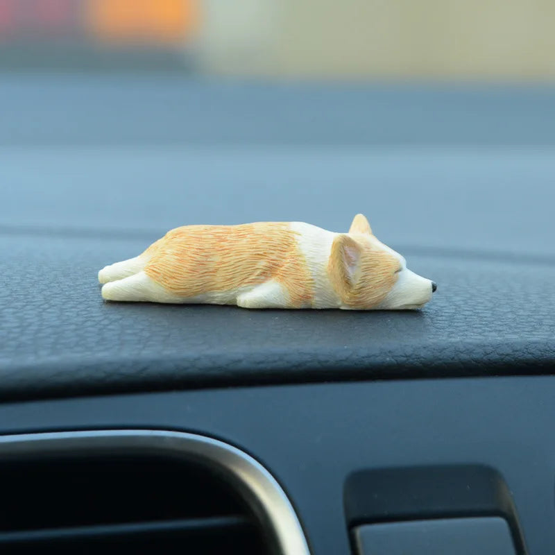 Mini Corgi Car Decoration Resin Crafts Dog Desk Decoration Decoration Simulation Cake Baking Decoration Kawaii Accessories