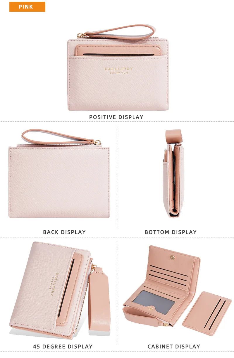 Portafoglio di Lusso Baellerry per Donne, Elegante Portamonete Sottile in Pelle PU con Scomparti Multipli per Carte