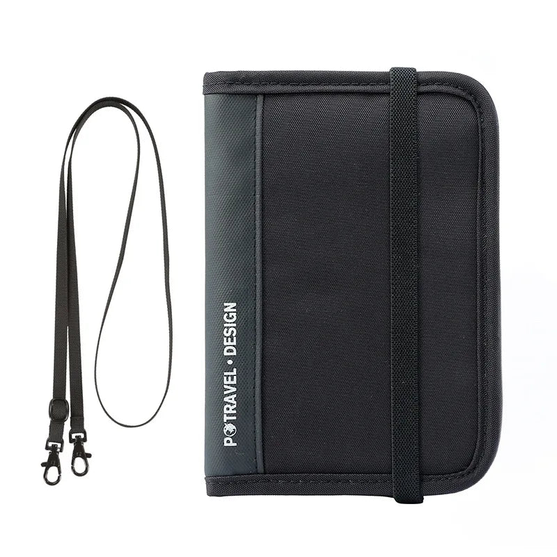 Portafoglio da viaggio RFID Porta passaporto Organizzatore di carte di credito Custodia con cerniera Organizzatore di documenti Accessori da viaggio antifurto