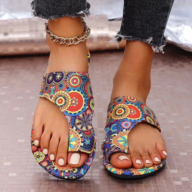 Ciabatte da Donna con Motivo Floreale Bohémien, Sandali Casual Leggeri, Infradito alla Moda, Ciabatte Comode per Casa, Disponibili in Taglie Grandi