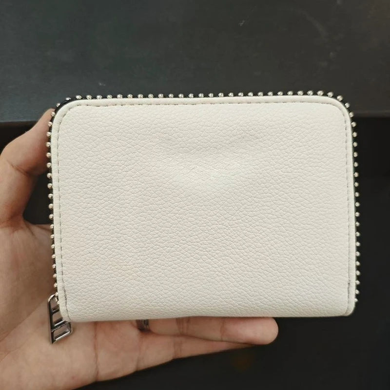 Nuovo Portafoglio da Donna ZV in PU con Catena Metallica, Porta Carte, Pochette in Denim, Portamonete, Portafoglio Piccolo