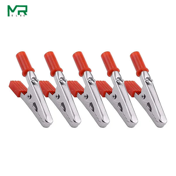 Isolato Coccodrillo clip di Manico In Plastica Cavo di Piombo Test di Ricarica Morsetto In Metallo Coccodrillo Morsetto Lunghezza 50 millimetri