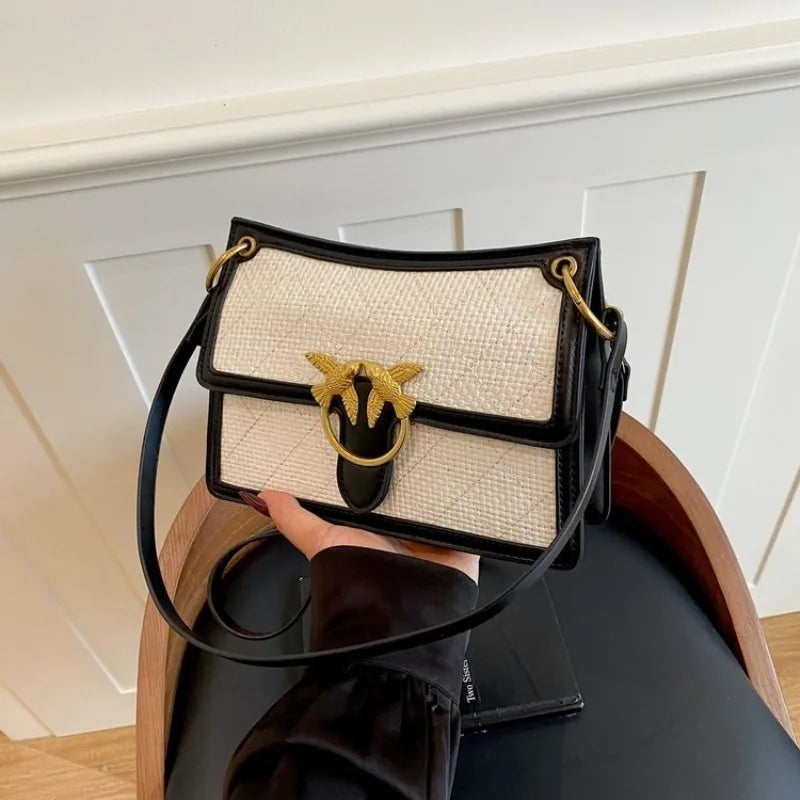 Borsa fasciatoio di lusso firmata, classica ed elegante, in pelle, da donna, a tracolla, tinta unita, tote da pendolare