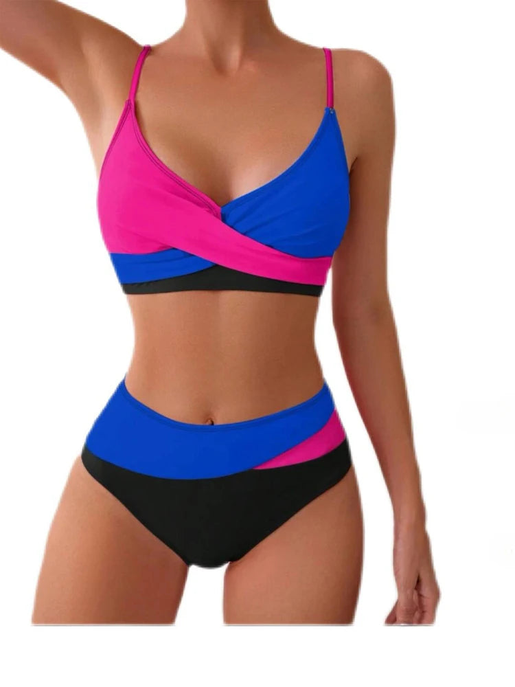 Sexy Push Up Bikini Set Patchwork femminile Costume da bagno Donna Costumi da bagno Summer Beach Wear Biquini Costume da bagno Maillot De Bain Femme