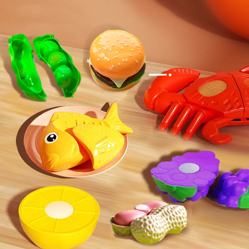 Set di giocattoli da cucina per bambini Pentole Giocattoli da cucina Frutta simulata Giocattoli da taglio Accessori da cucina per bambini Ragazze Regalo di Natale