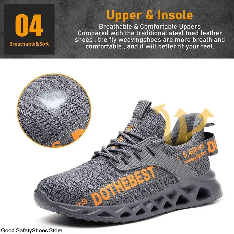 Scarpe antinfortunistiche da uomo per scarpe da ginnastica da lavoro donna uomo scarpe da lavoro con punta in acciaio scarpe protettive di sicurezza leggere anti-sfondamento anti-perforazione