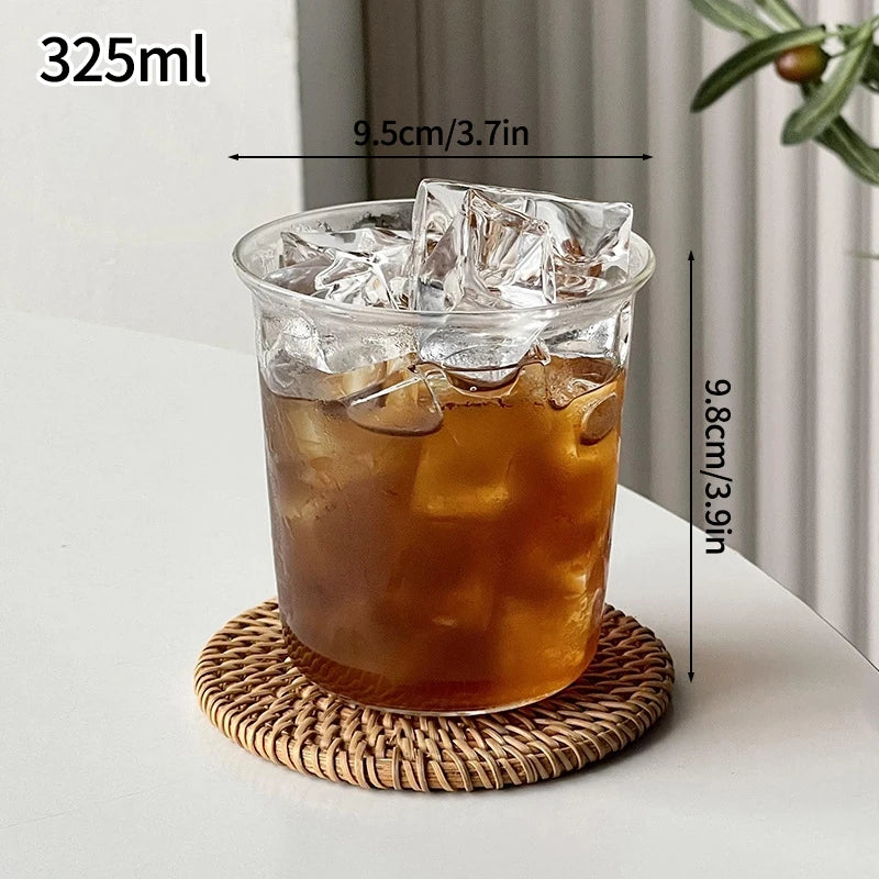 1/6 pezzi tazza di vetro giapponese tazza di vetro per caffè al latte tazza trasparente birra ins tazza di acqua potabile accessorio da cucina tazze di vetro per acqua