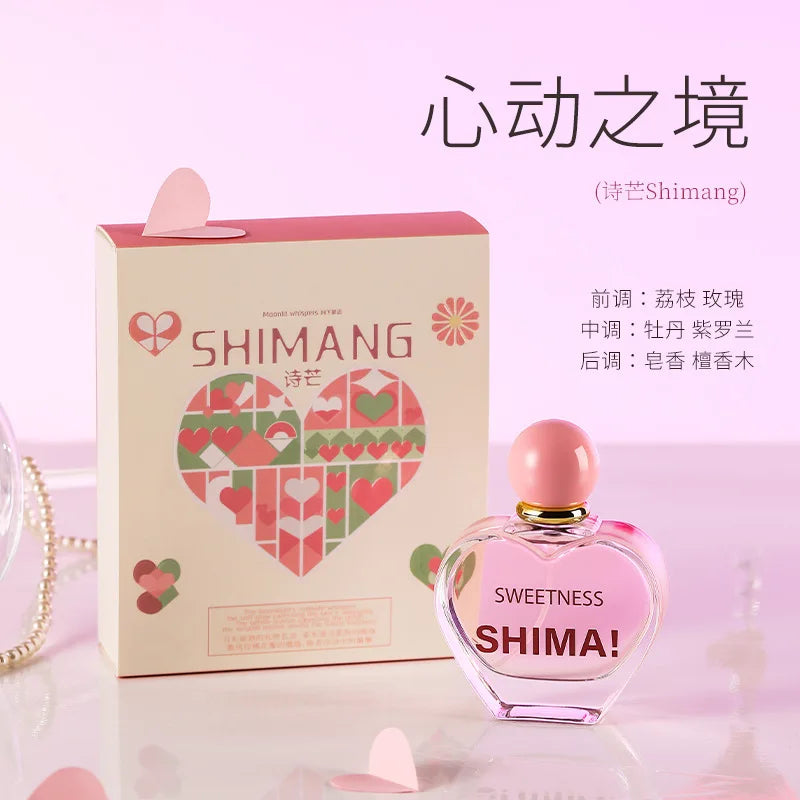 Creative Brand Unisex Heartshaped Perfume Fresh Natural Orange Berry Woody Rose Light Perfume Sweet Girlish Love Fragrance Spray
