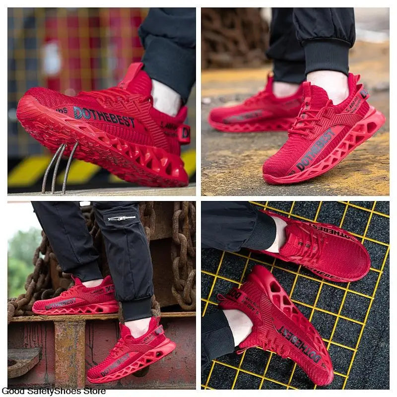 Scarpe antinfortunistiche da uomo per scarpe da ginnastica da lavoro donna uomo scarpe da lavoro con punta in acciaio scarpe protettive di sicurezza leggere anti-sfondamento anti-perforazione