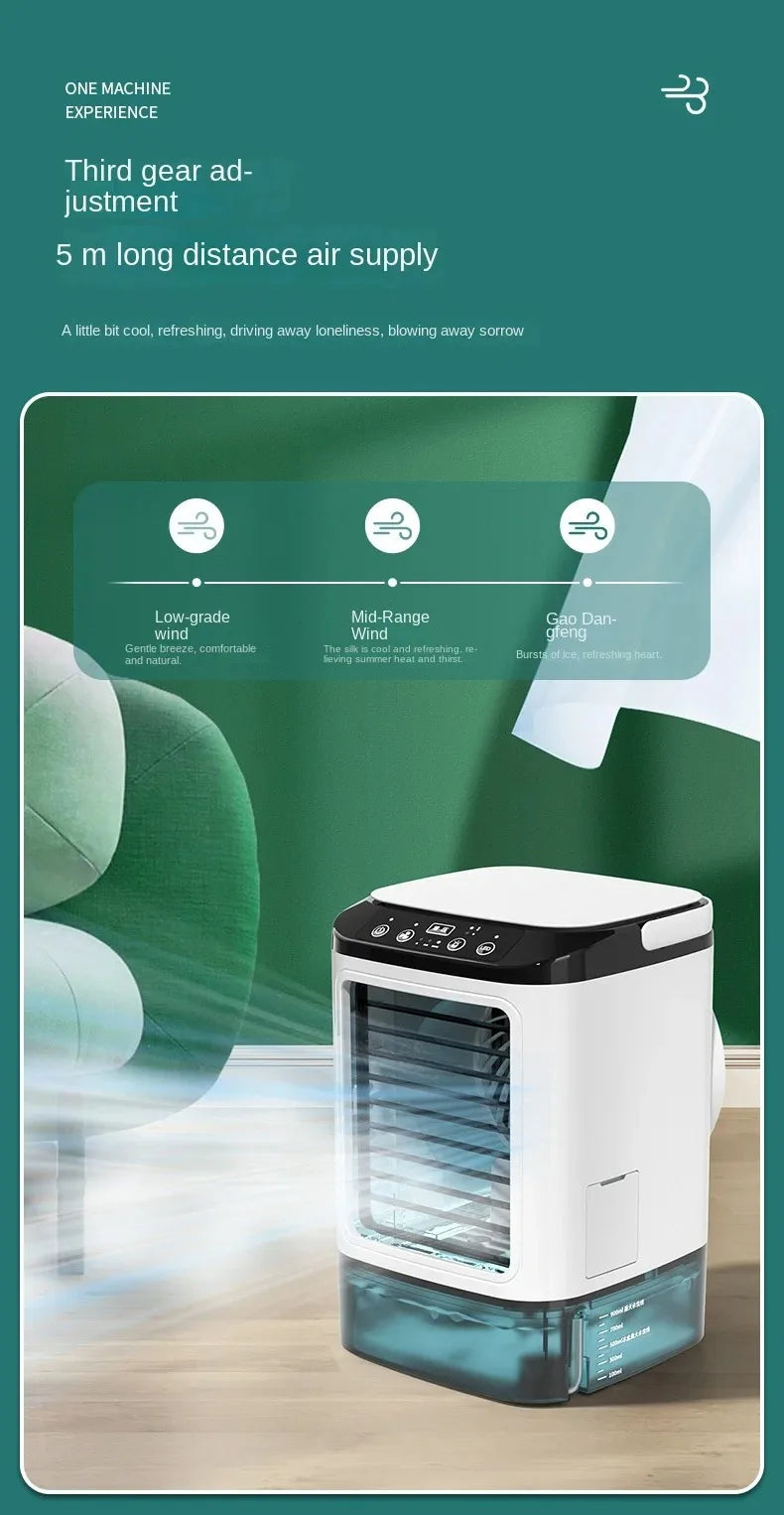 Condizionatore portatile domestico, ventilatore da scrivania con doppia atomizzazione ad ultrasuoni, 3 velocità, silenzioso, con luce notturna, condizionatore d'aria da tavolo