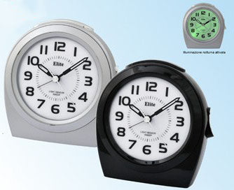 Elite Sveglia Analogica Argento Quartz Allarme Elegante