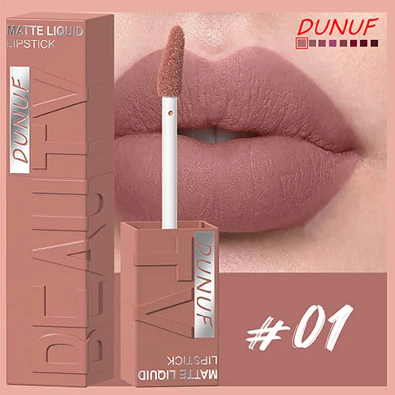 Matte Velvet Lip Gloss Long Lasting Silky Smooth Liquid Lipstick Not Easy To Fade Lipgloss Makeup Sexy Purple for Women Lip Tint